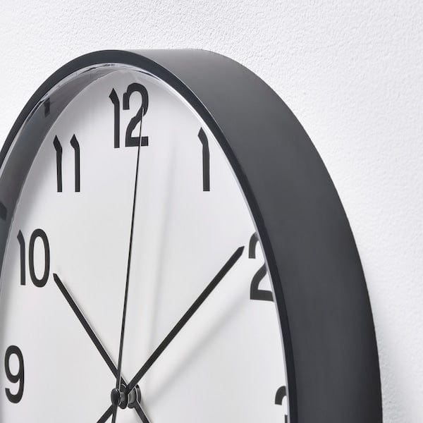 Ikea PLUTTIS - Wall clock, black, 28 cm