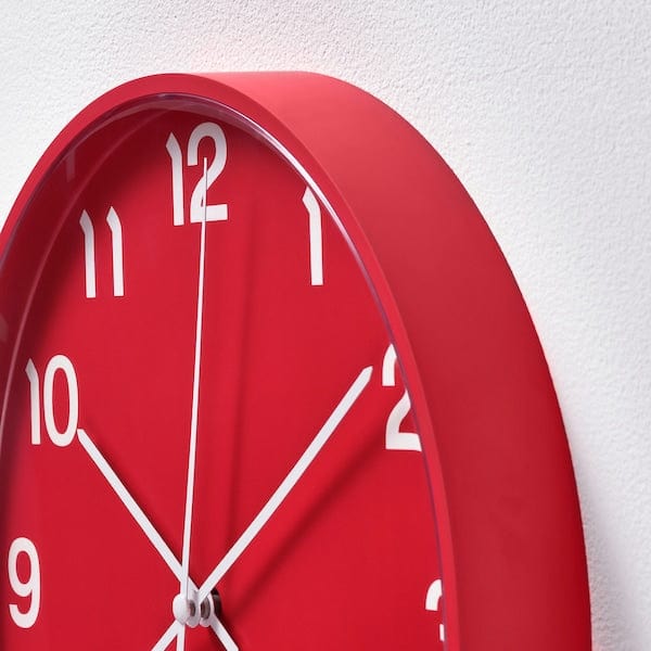 Ikea PLUTTIS - Wall clock, red, 28 cm