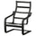 POÄNG armchair frame, black, 68x94x82 cm