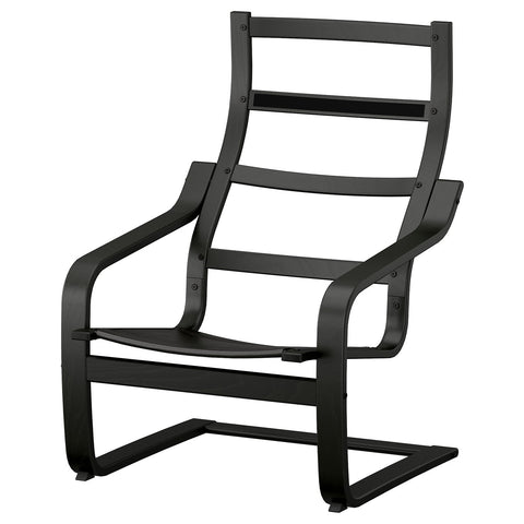 POÄNG armchair frame, black, 68x94x82 cm
