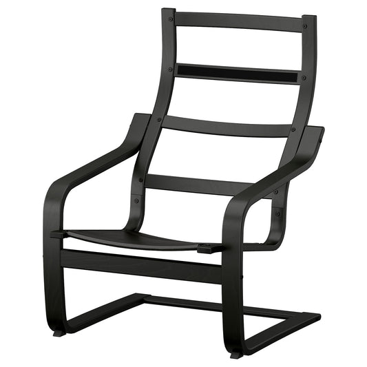 POÄNG armchair frame, black, 68x94x82 cm