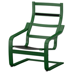 POÄNG armchair frame, dark green, 68x94x82 cm
