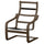 POÄNG armchair frame, walnut effect, 68x94x82 cm