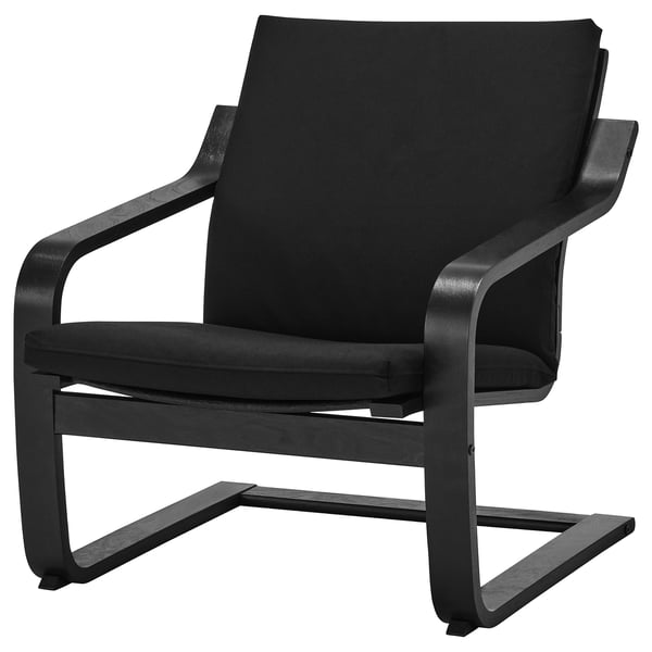POÄNG armchair cushion with low back, Vissle black, 112x56 cm