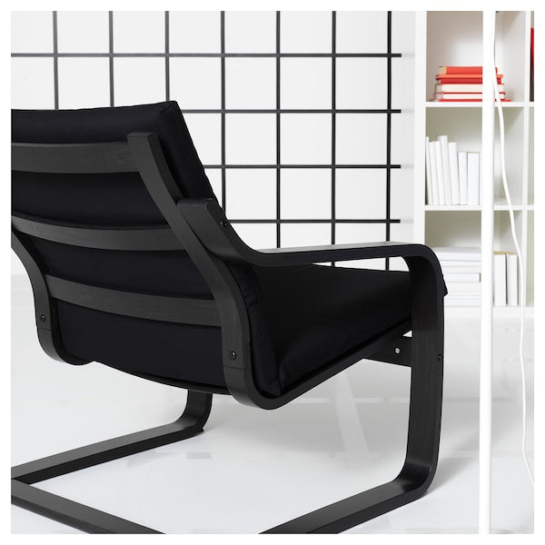 POÄNG - Armchair cushion, low back, Vissle black