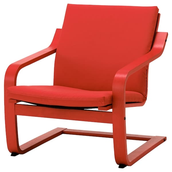 Ikea POÄNG - Armchair cushion, low back, Vissle red