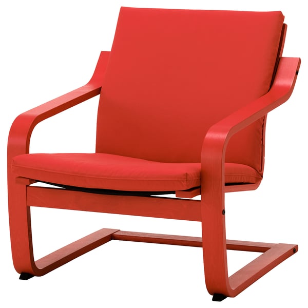 POÄNG armchair cushion with low back, Vissle red, 112x56 cm