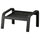 POÄNG footstool frame, black, 52x68 cm