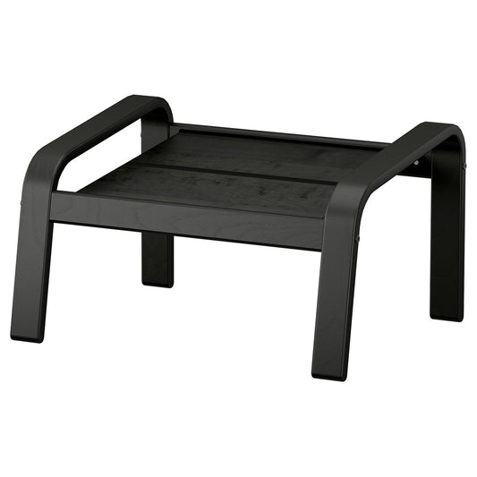 POÄNG footstool frame, black, 52x68 cm