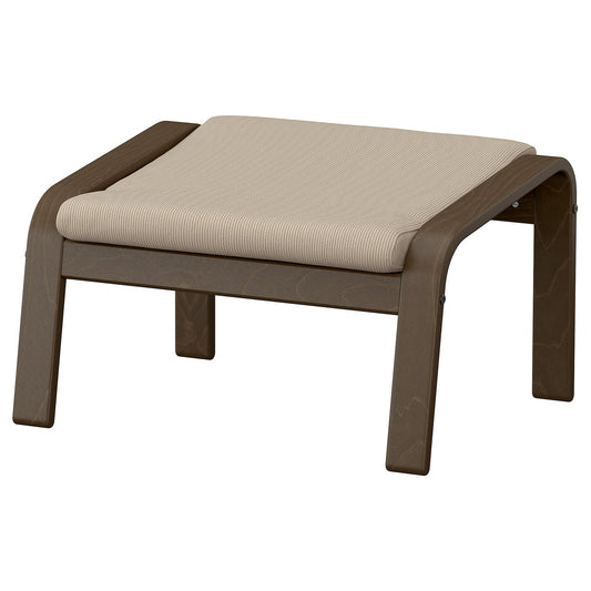 POÄNG footstool, walnut effect/Kelinge beige, 68x39x54 cm