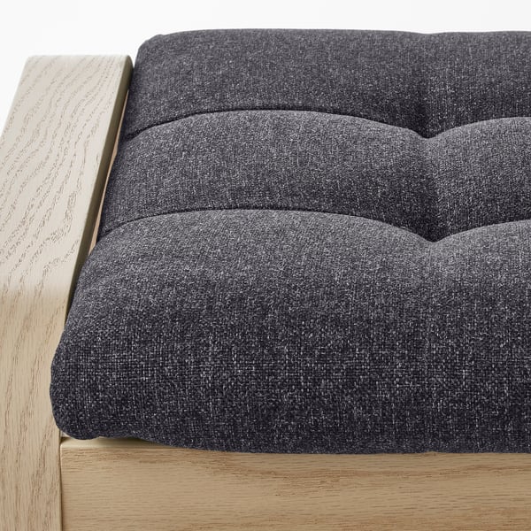 POÄNG - Footstool, veneered oak mord white/Gunnared dark grey ,