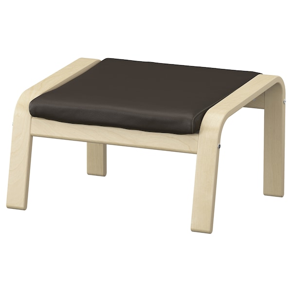 POÄNG Footrest - birch veneer/Dark brown glose ,