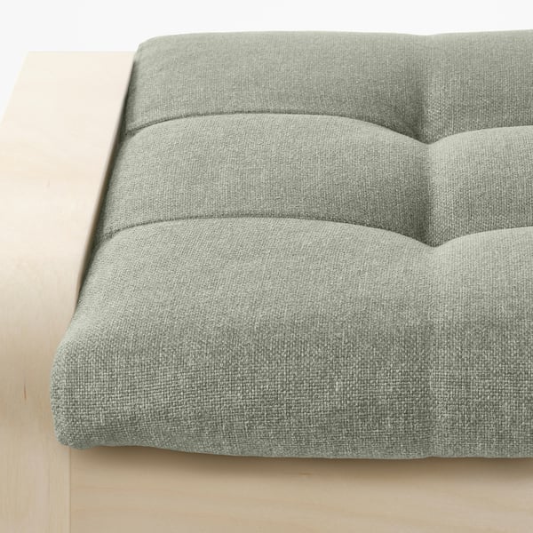 POÄNG footstool, birch veneer/Gunnared light green, 54x39x54 cm