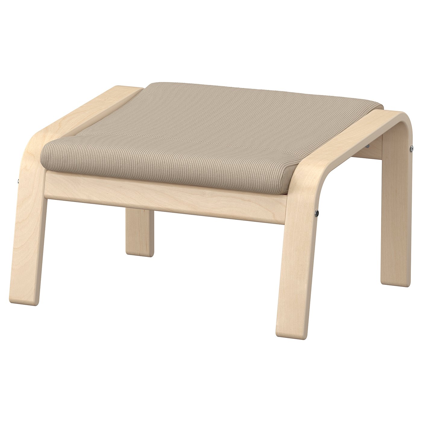 POÄNG footstool, birch veneer/Kelinge beige, 68x39x54 cm