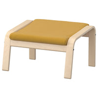 POÄNG footstool, birch veneer/Kelinge dark yellow, 68x39x54 cm