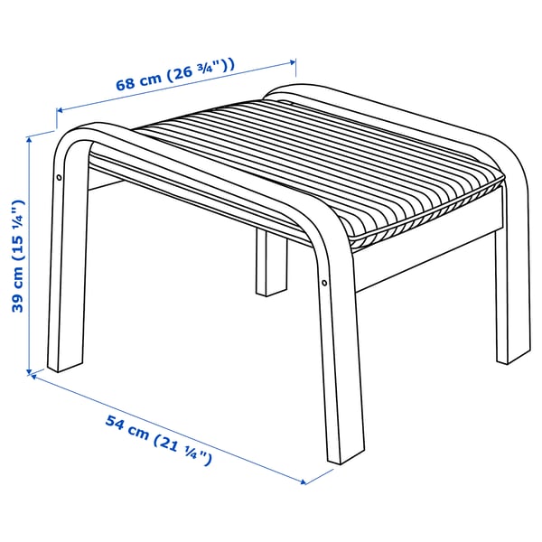 POÄNG Footrest - birch veneer/Light beige Knisa