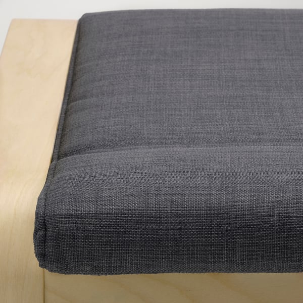 POÄNG Footrest - birch veneer/Dark grey Skiftebo