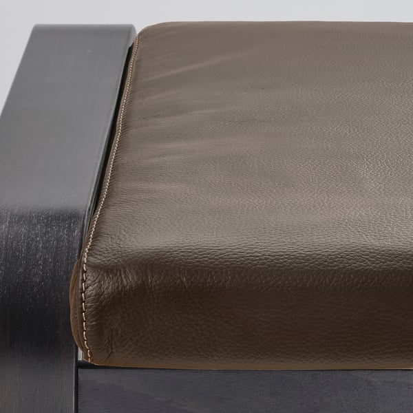 POÄNG Footrest - brown-black/Dark brown glose ,