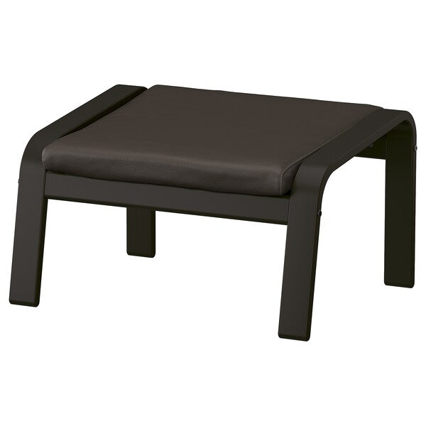 POÄNG Footrest - brown-black/Dark brown glose ,