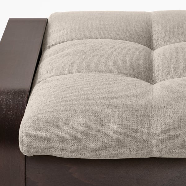 POÄNG - Footstool, black-brown/Gunnared beige ,