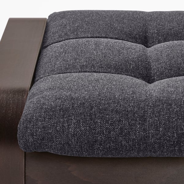 POÄNG footstool, black-brown/Gunnared dark grey, 54x39x54 cm