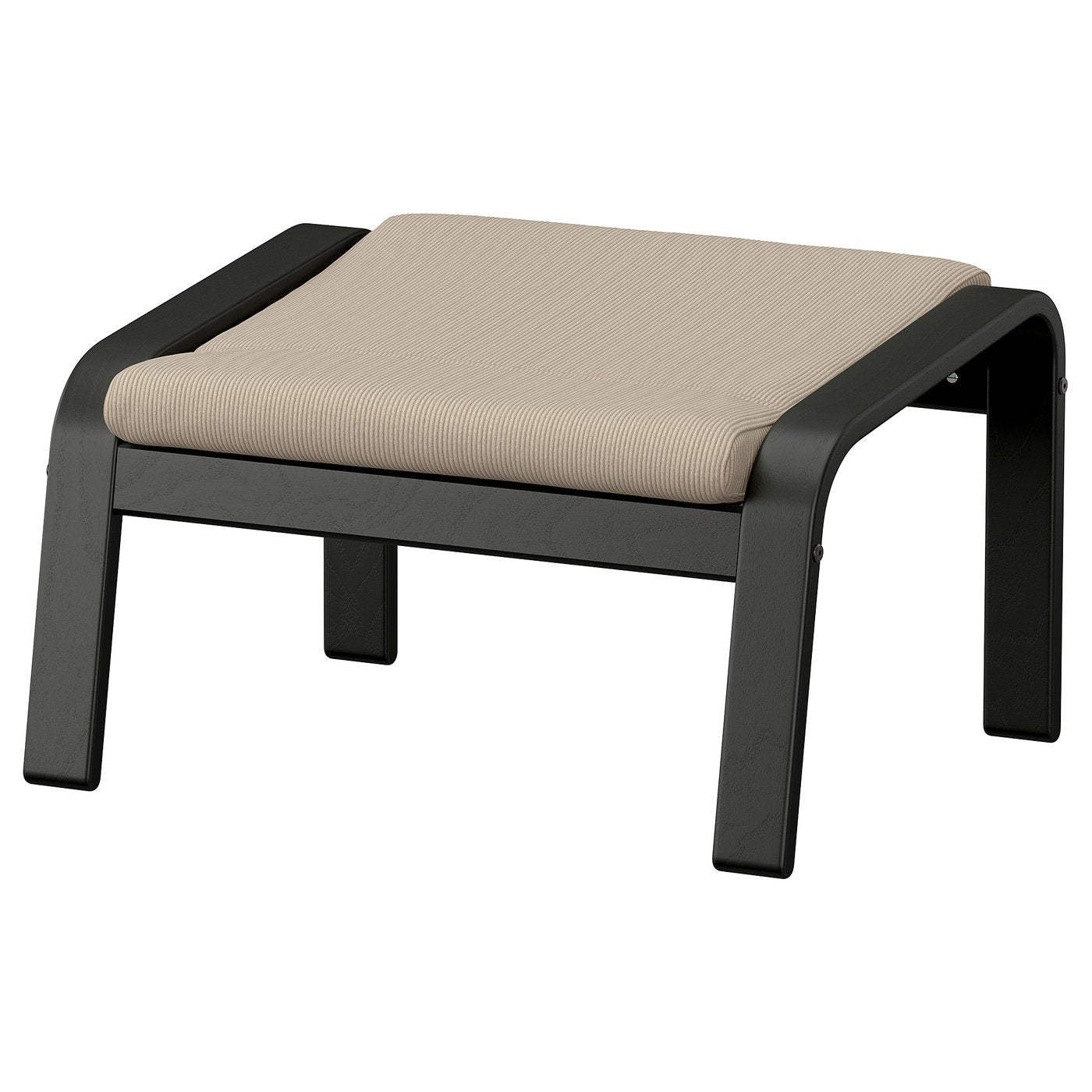 POÄNG footstool, black/Kelinge beige, 68x39x54 cm