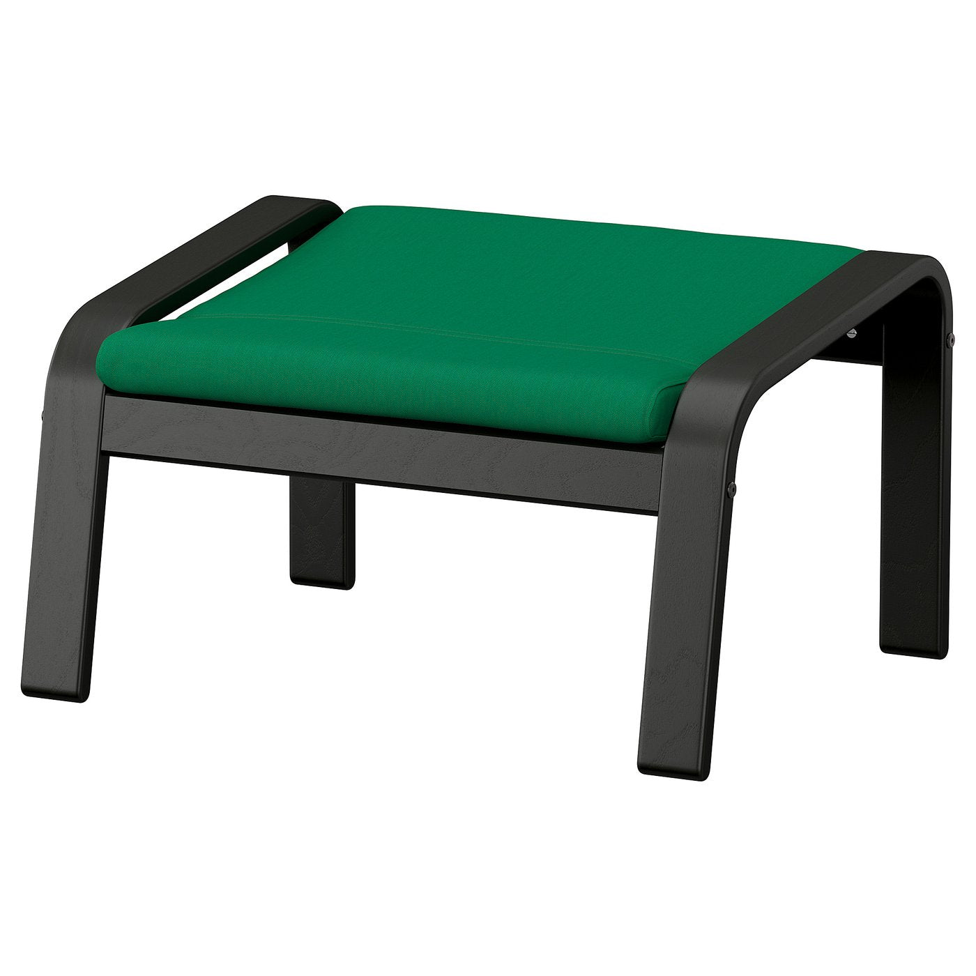 POÄNG footstool, black/Vissle deep green, 68x39x54 cm