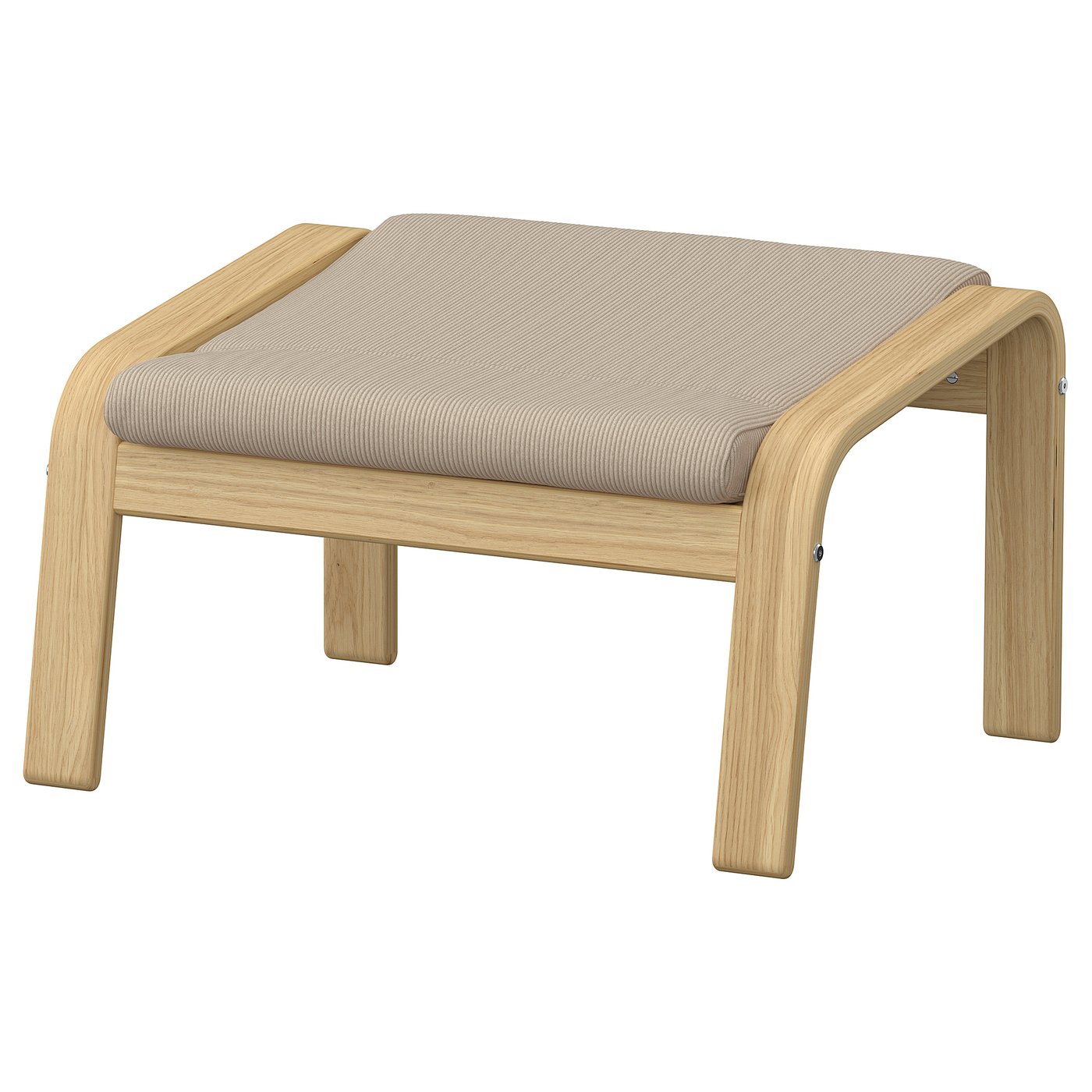 POÄNG footstool, oak/Kelinge beige, 68x39x54 cm
