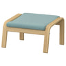 POÄNG footstool, oak/Kelinge grey-blue, 68x39x54 cm