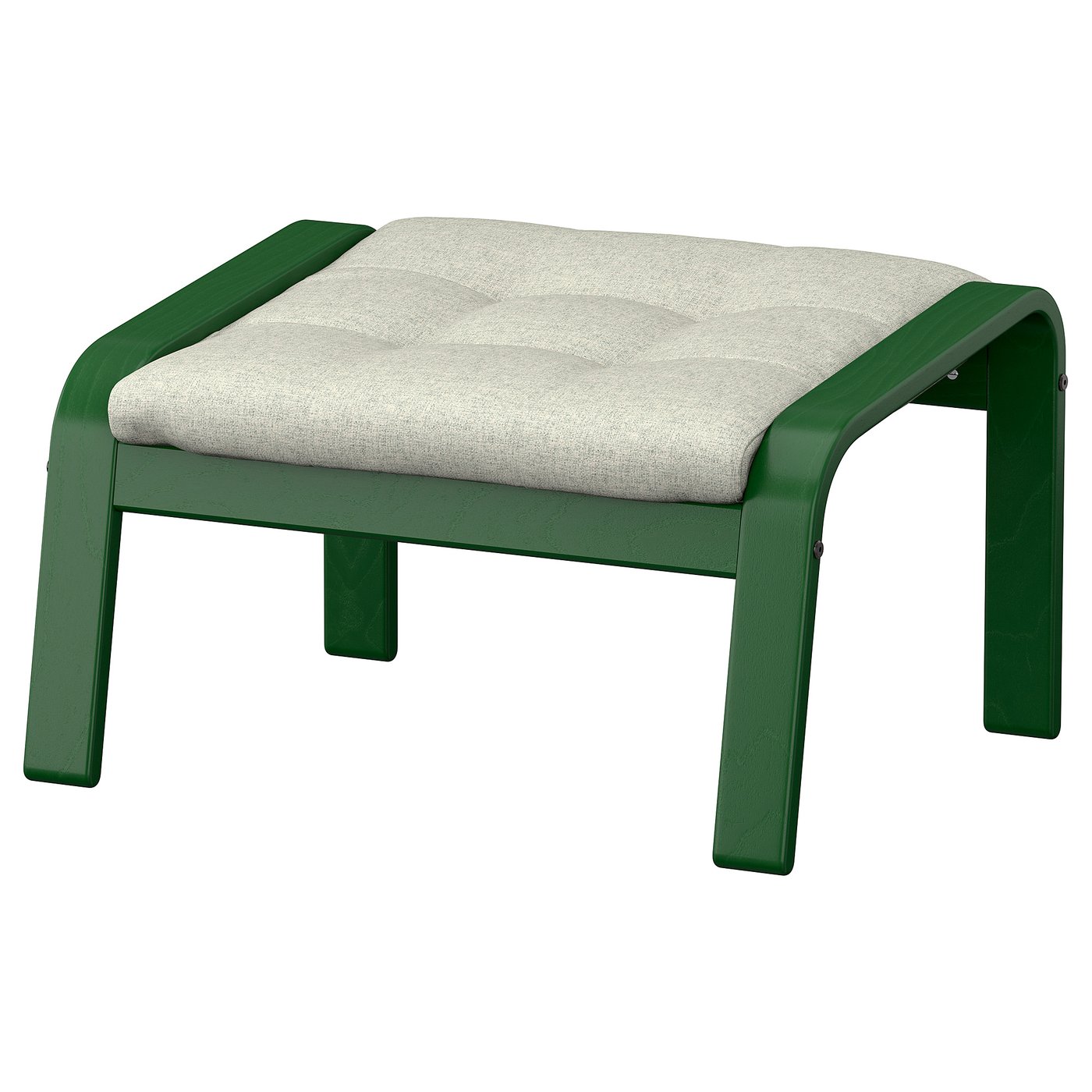 POÄNG footstool, dark green/Gunnared beige, 68x39x54 cm