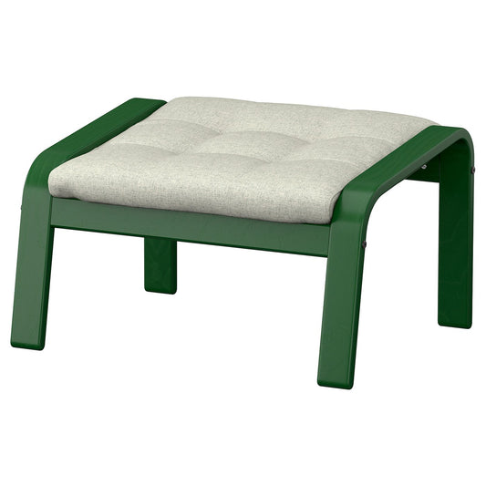 POÄNG footstool, dark green/Gunnared beige, 68x39x54 cm