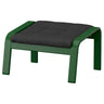 POÄNG footstool, dark green/Gunnared dark grey, 68x39x54 cm