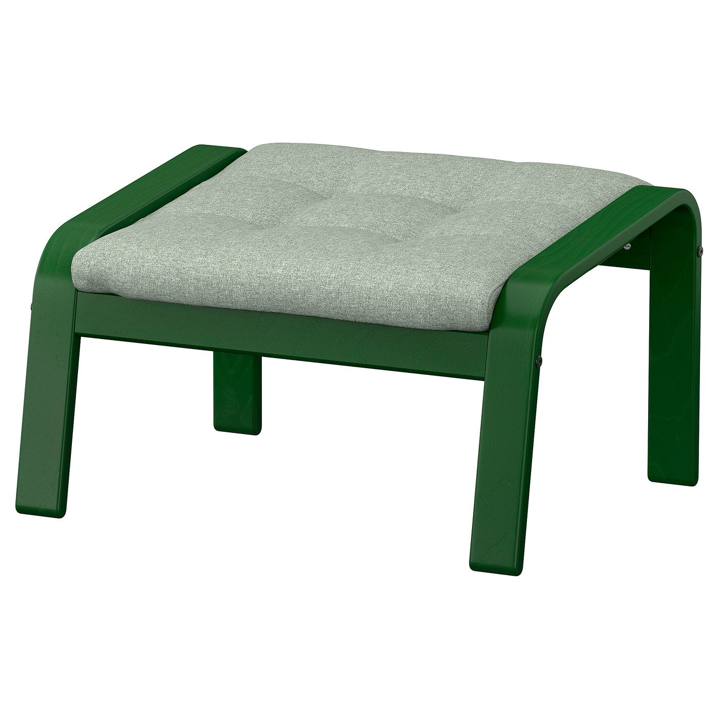 POÄNG footstool, dark green/Gunnared light green, 68x39x54 cm