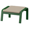 POÄNG footstool, dark green/Kelinge beige, 68x39x54 cm