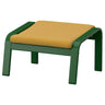 POÄNG footstool, dark green/Kelinge dark yellow, 68x39x54 cm