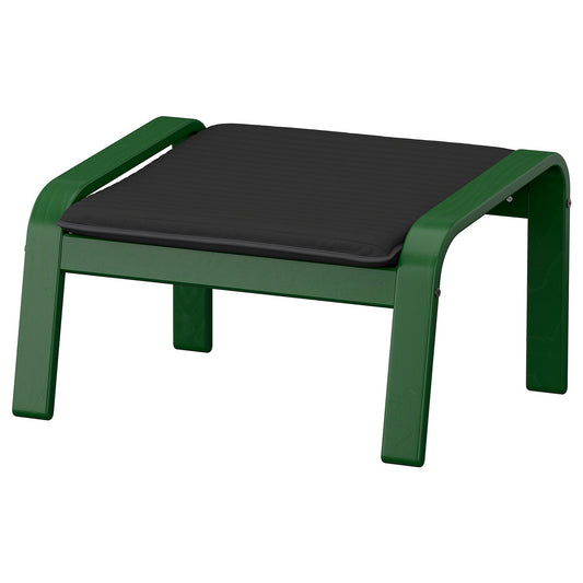 POÄNG footstool, dark green/Knisa black, 68x39x54 cm
