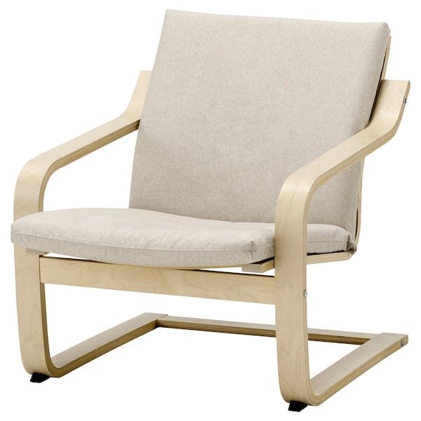 Ikea POÄNG - Low-back armchair, natural/beige color/Katorp natural/beige color