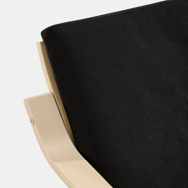 POÄNG - Low-back armchair, natural/beige/Vissle black color