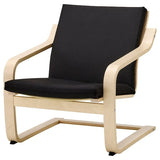 POÄNG low-back armchair, natural colour/beige/Vissle black