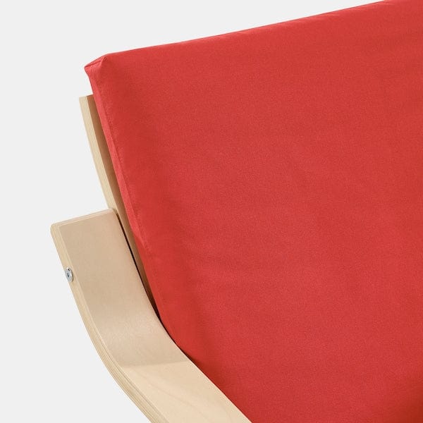 Ikea POÄNG - Low-back armchair, natural/beige/red color