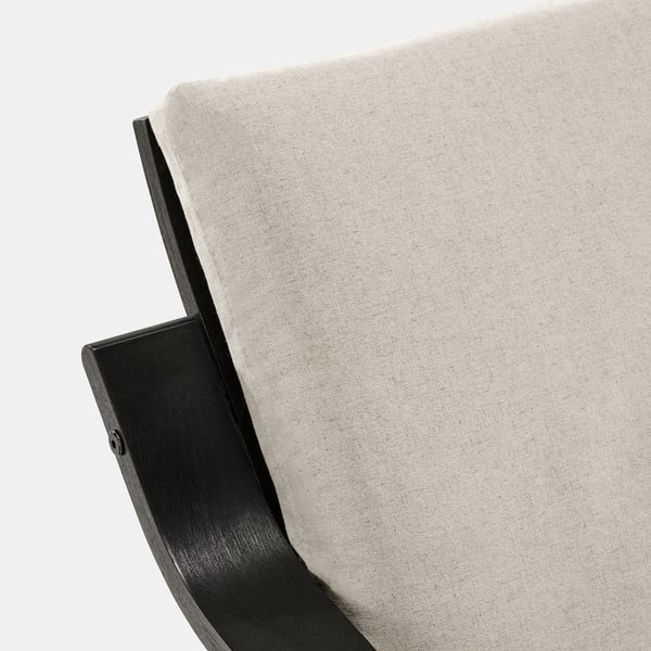 POÄNG - Low-back armchair, black/Katorp natural/beige color