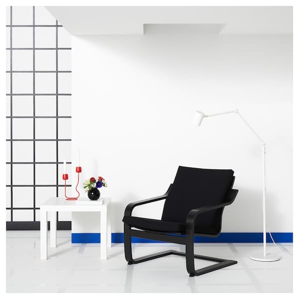 Ikea POÄNG - Low-back armchair, black/Vissle black