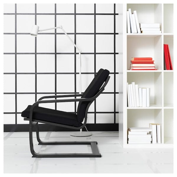 Ikea POÄNG - Low-back armchair, black/Vissle black