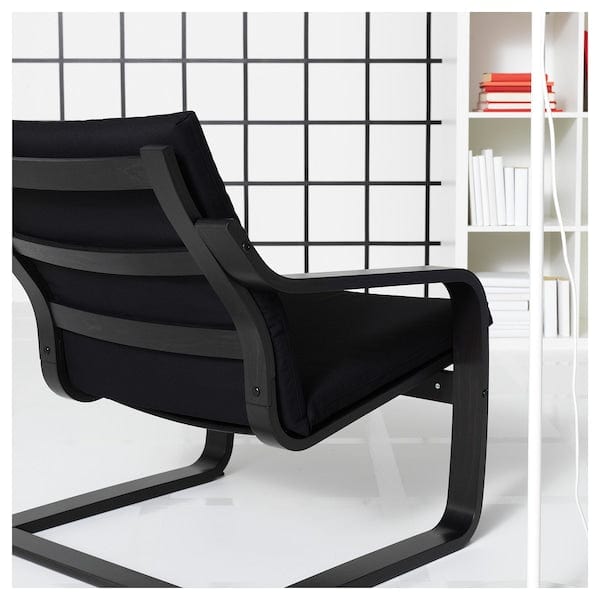 Ikea POÄNG - Low-back armchair, black/Vissle black