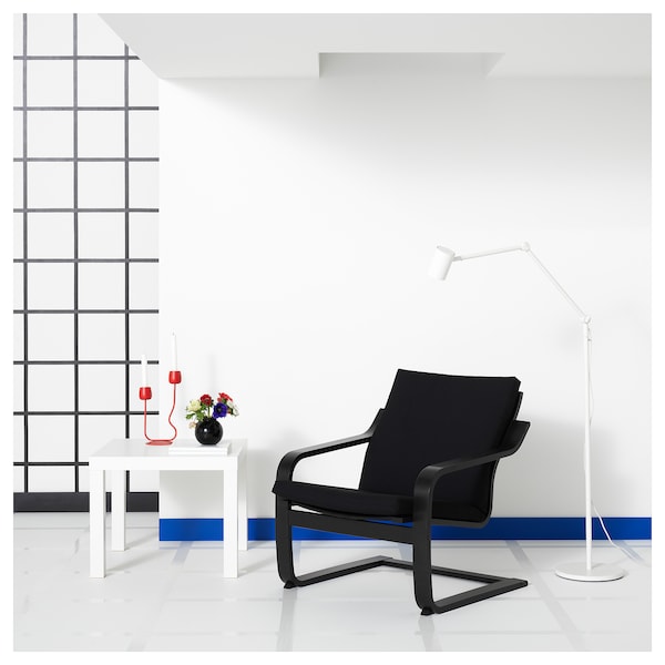 POÄNG - Low-back armchair, black/Vissle black