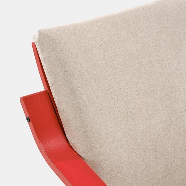Ikea POÄNG - Low-back armchair, red/Katorp color natural/beige