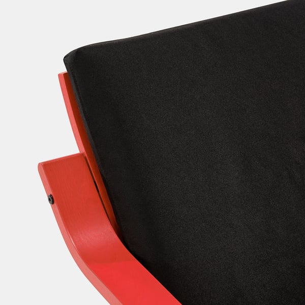 POÄNG - Low Back Armchair, Red/Vissle Black