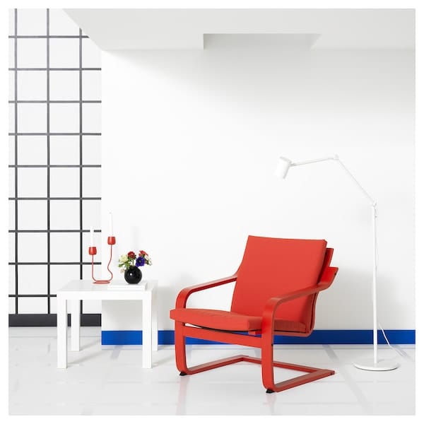 Ikea POÄNG - Low-back armchair, red/Vissle red