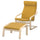 POÄNG armchair and footstool, birch veneer/Kelinge dark yellow
