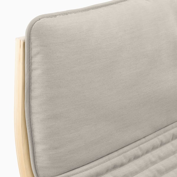 POÄNG armchair and footstool, birch veneer/Knisa light beige